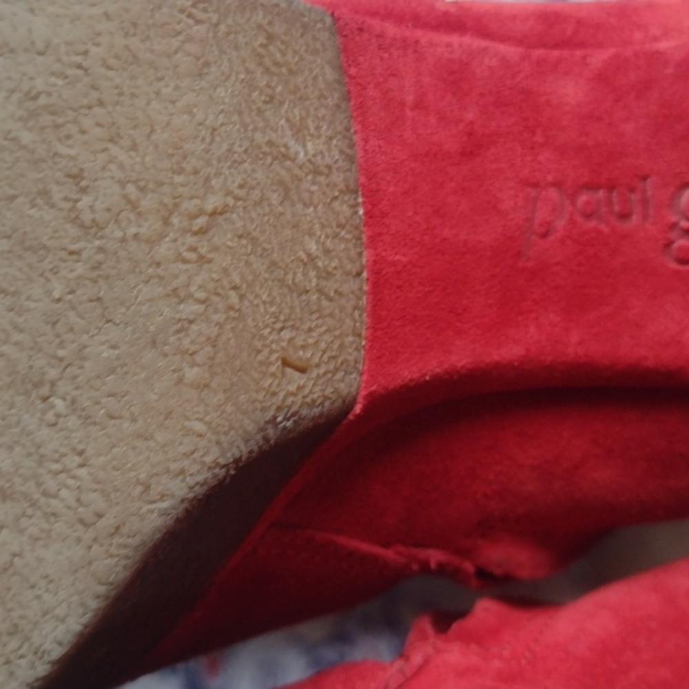 Paul Green Red Suede Ankle Boots - Picture 8 of 10
